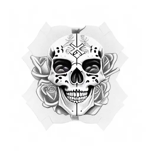 Cowboy Skeleton With Crosses