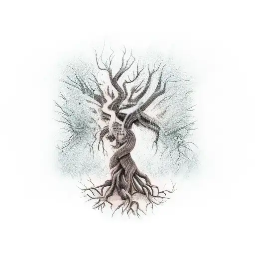 Full Sleeve Dead Tree With Trailing Roots