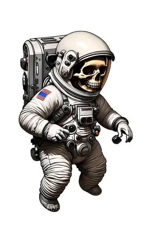 Astronaut Floating Skully Inside