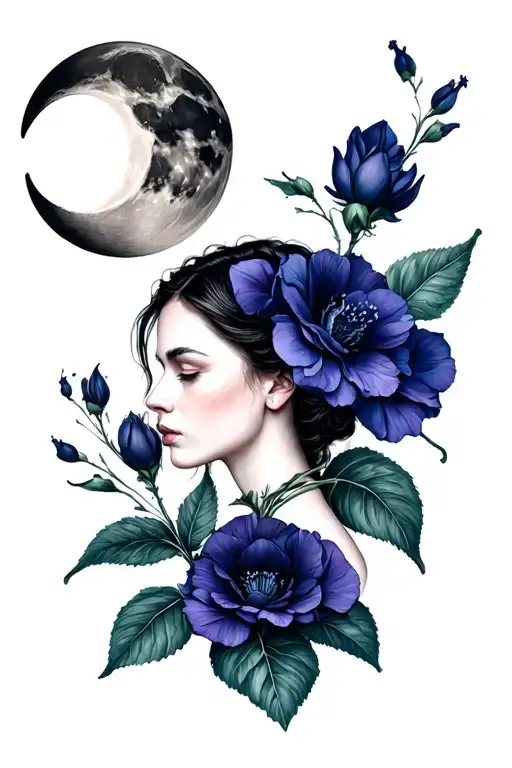 Belladonna With Moon Surrounded