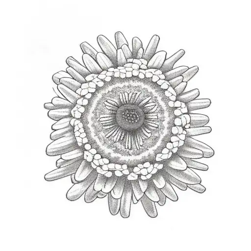 Mini Open Pinecone With Daisy Flowers Through The Pinecone