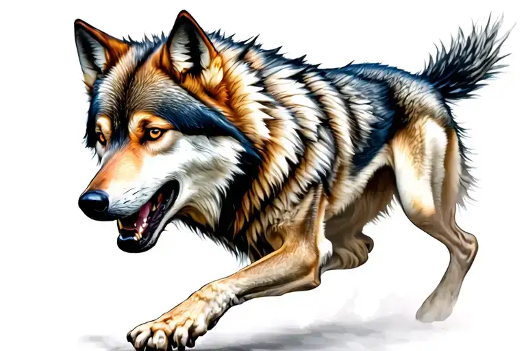 Wolf Running Clear Face