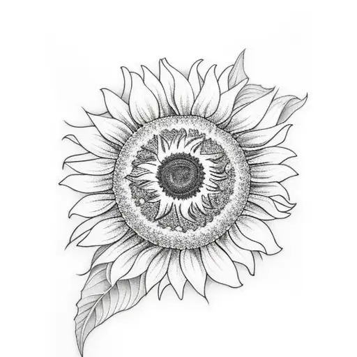 Sunflower With Cherry Blossoms
