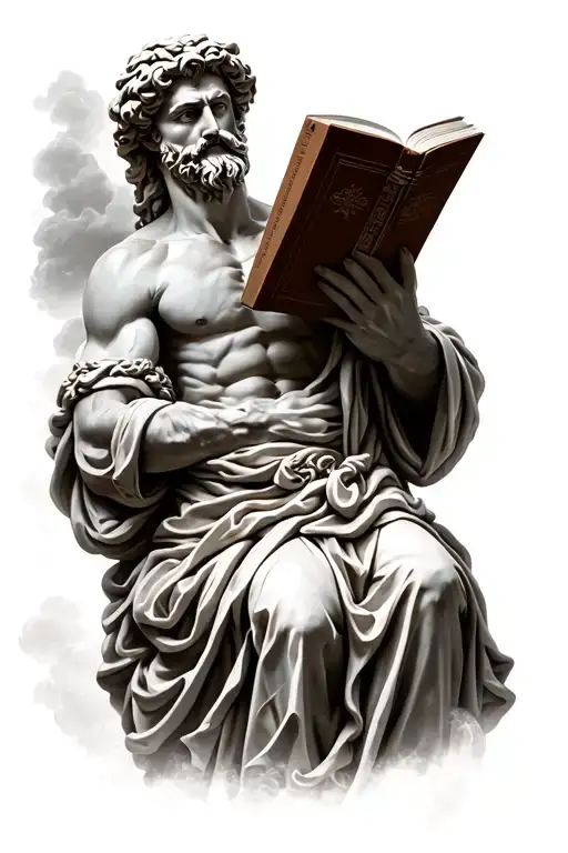 Zeus Holding A Book