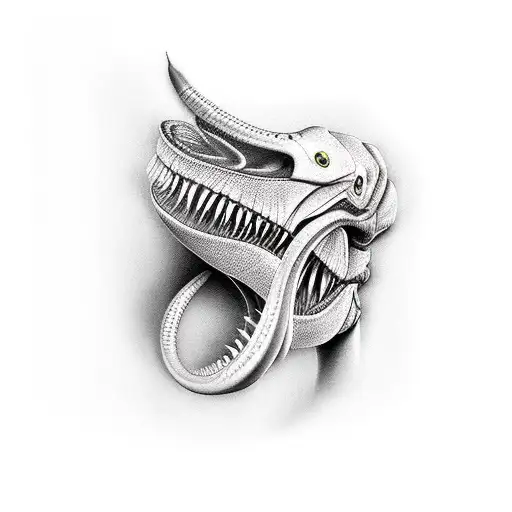 Black Mamba With Open Jaw