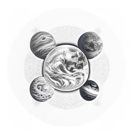 A Family Portrait With Each Member Represented As A Different Planet In The Galaxy