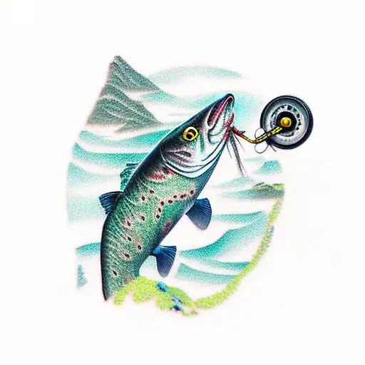 Fly Fisherman In Mountain River