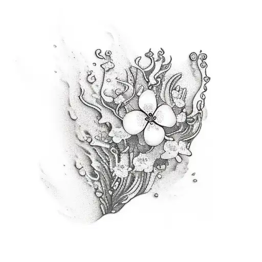 Ocean With Cherry Blossom