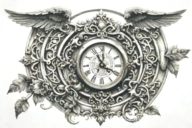 Clock With Gateway To Heaven Gates