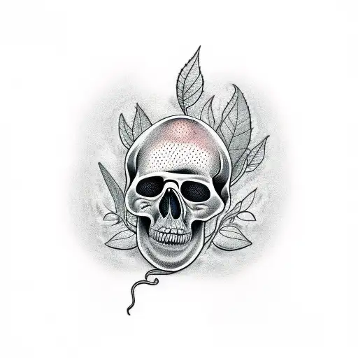 Plants Growing From A Broken Skull