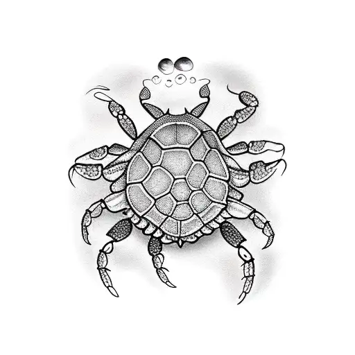 Crab And Turtle With Jellyfish