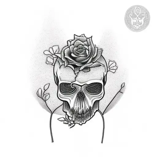 Plants Growing From A Broken Skull