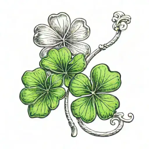 4 Leaf Clover With A D On 2 Of The Clovers