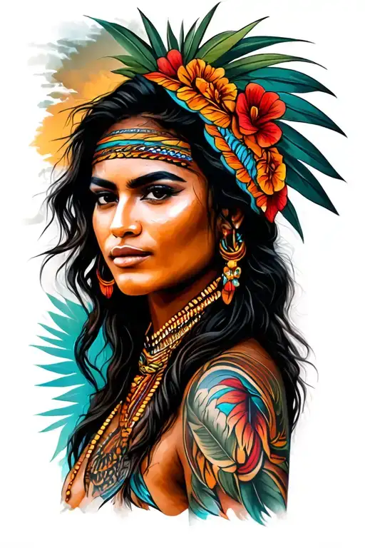 Puerto Rican Tribal Leg Sleeve