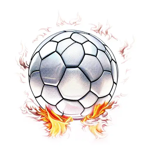 A Soccer Ball Engulfed In Flames