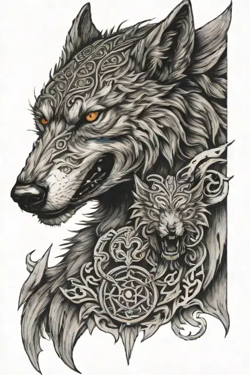 Mythology And Fenrir Viking Norse Wolf