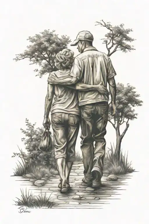 Mom And Dad Walking Together