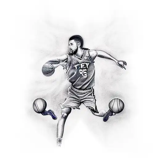 Create A Tattoo That Represents The Love For Basketball And Xbox Gaming