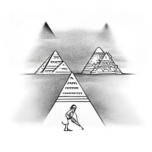 Egyptian With A Kid Looking At The Pyramids