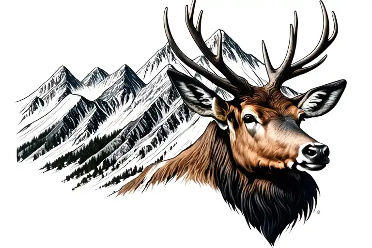 Elk Head Mountain Black Grey