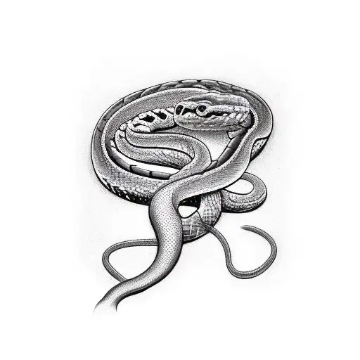 Snake Coiling From Collar Bone Onto Arm