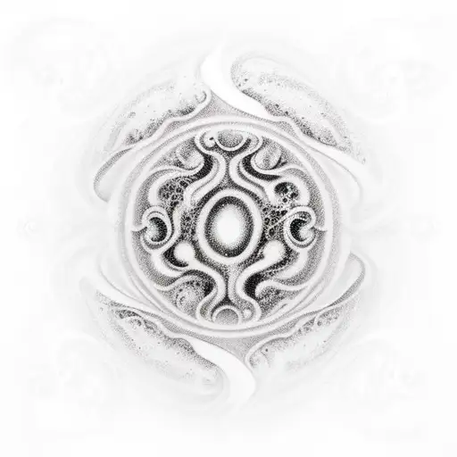 A Coffee Bean Surrounded By Swirling Patterns Of Steam And Bubbles