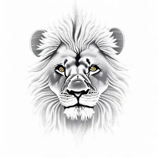 Lion Taking Care Of A Little Lion