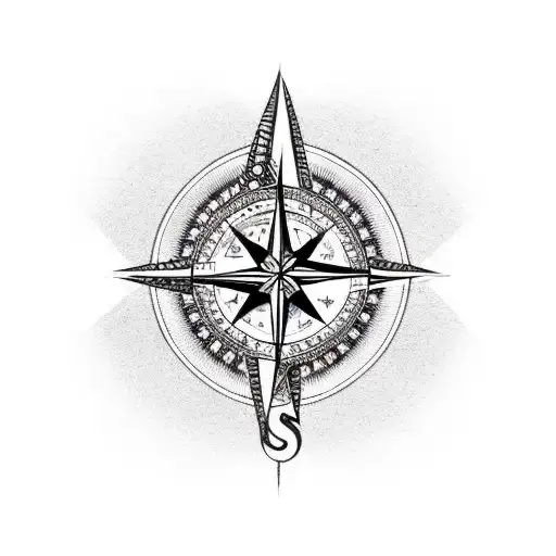 Compass With A Dagger Through