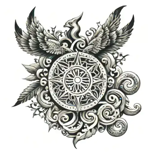 An Esoteric Symbol Incorporating Elements Of Folk Art