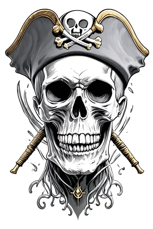 Zombie Pirate Skull