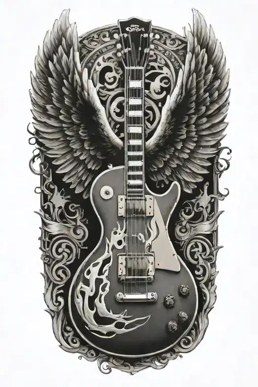 Les Paul Guitar Guitar Fire Wings