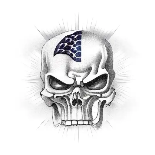 American Flag With Grim Reaper
