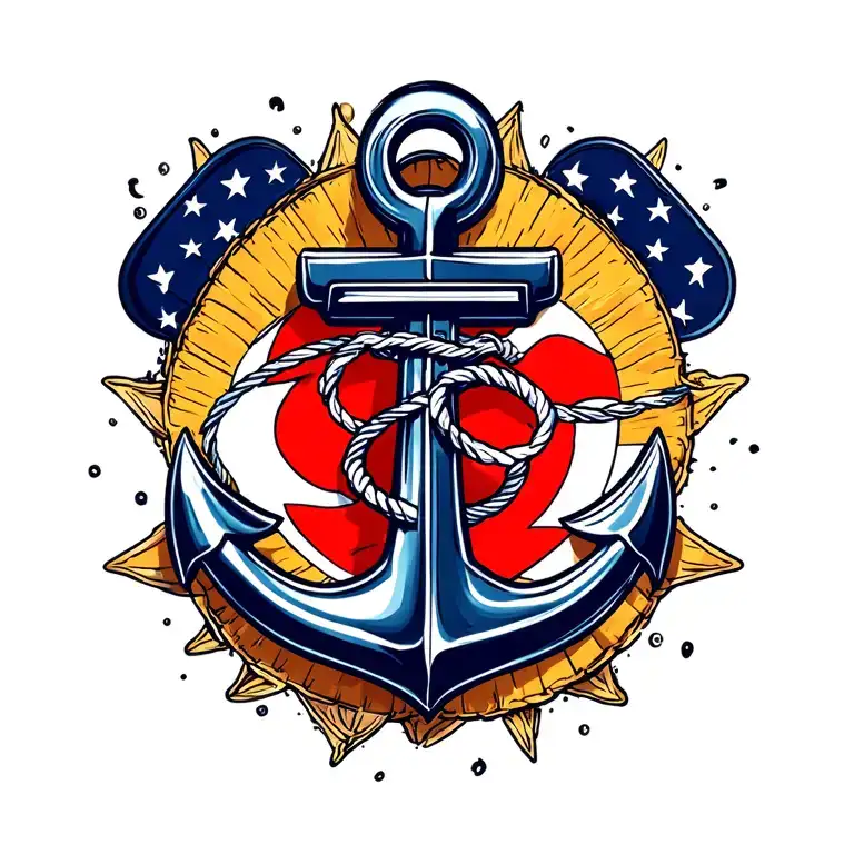 Navy Chief Anchor With Os Symbol Intertwined