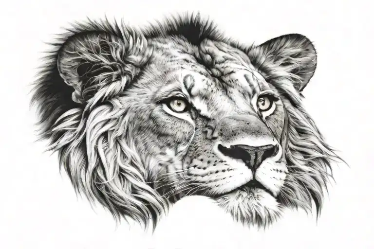 Lion With Human Eyes Looking