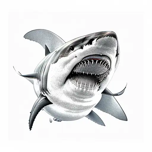 A Diver Thats Touching A Great White Shark