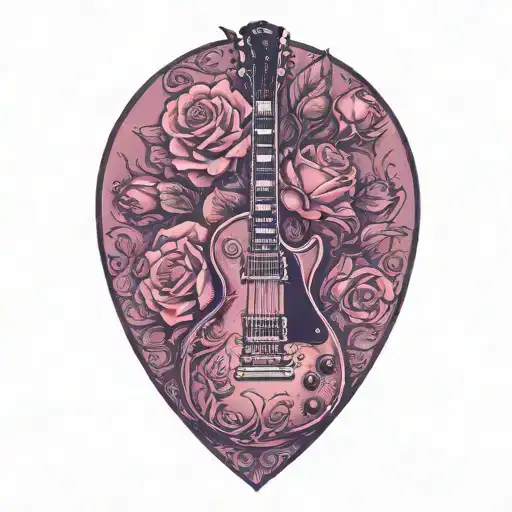 Les Paul Guitar With Roses