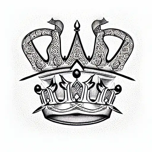 King's Crown And Queen's Crown On Knife