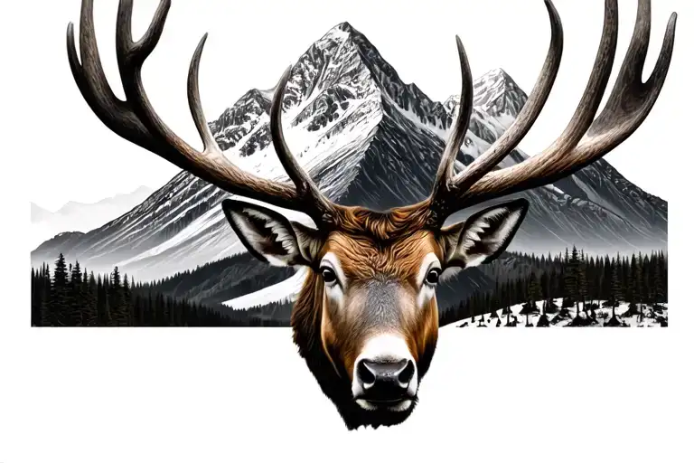 Elk Head Mountain Black Grey