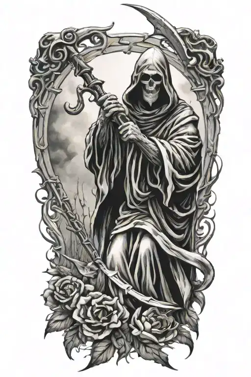 Grim Reaper Holding Scythe