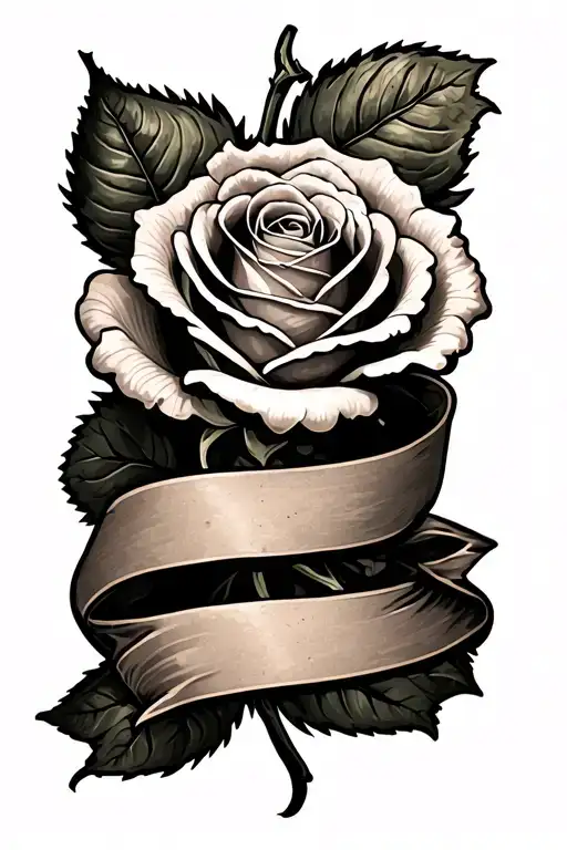 Rose With Banner Wrapped