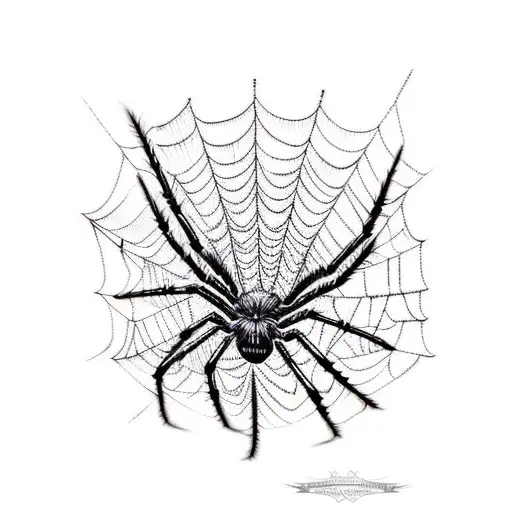 Spider With Webs Around Its Legs