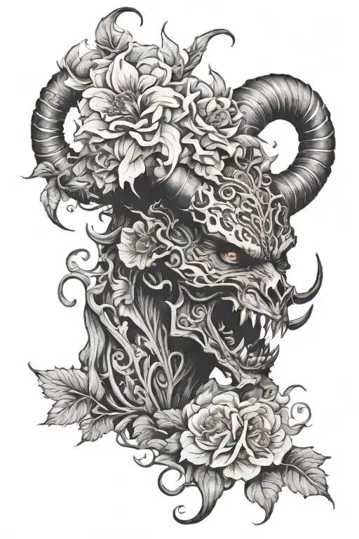 Demon Floral Dark Animal