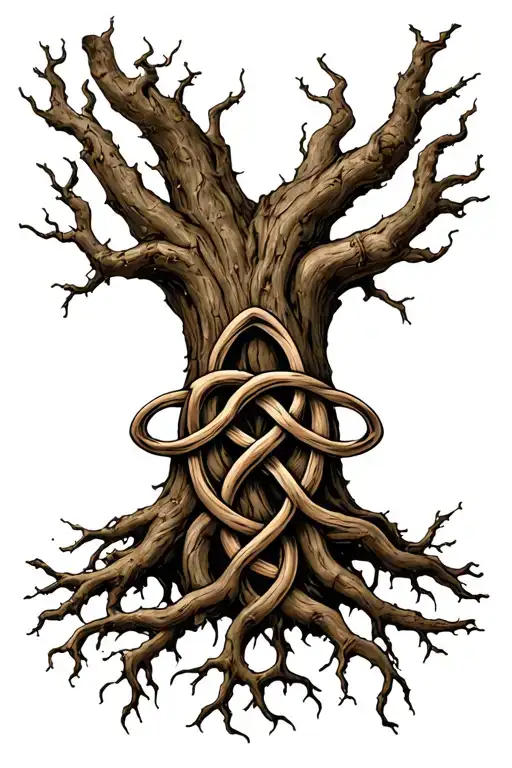 Celtic Fathers Knot Made Of Tree Roots