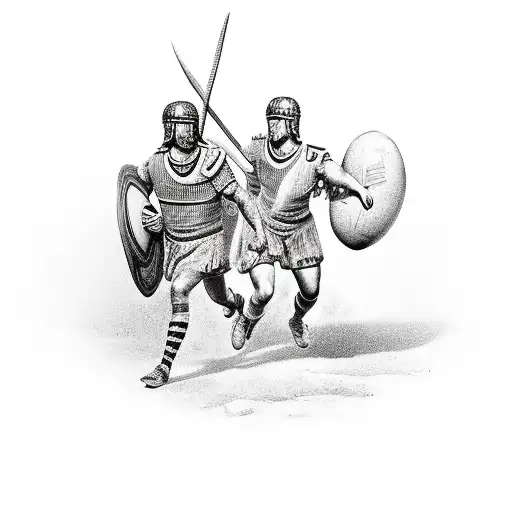 Roman Soldier With A Rugby Ball