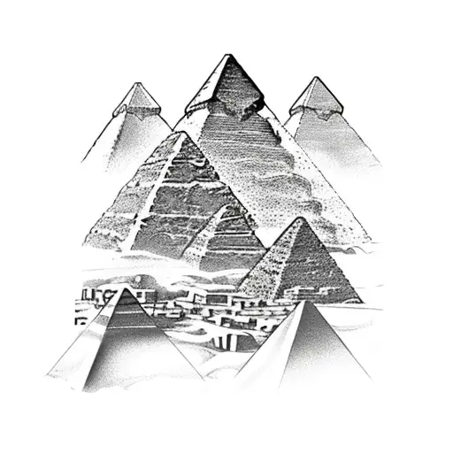 Egyptian God Opening The Ground Revealing Giza Landscape