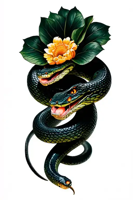 Snake With The Body Have Flower Instead Scams Fraud Money Diamond