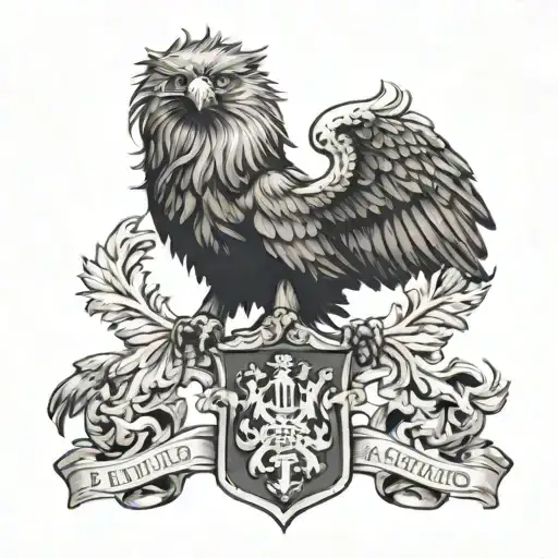Wolve And Eagle With Coat Of Arms Hamburg Germany