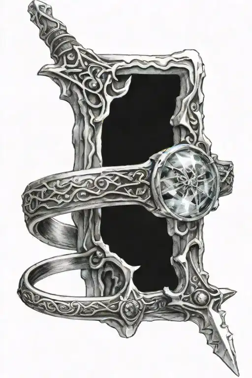 The Ring From The Lord Of The Rings And The Sword Of King Arthur