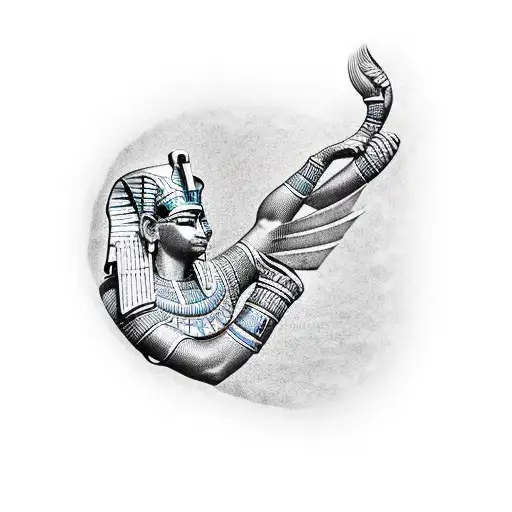 Egyptian God Opening The Arm Revealing Landscape Arm Sleeve