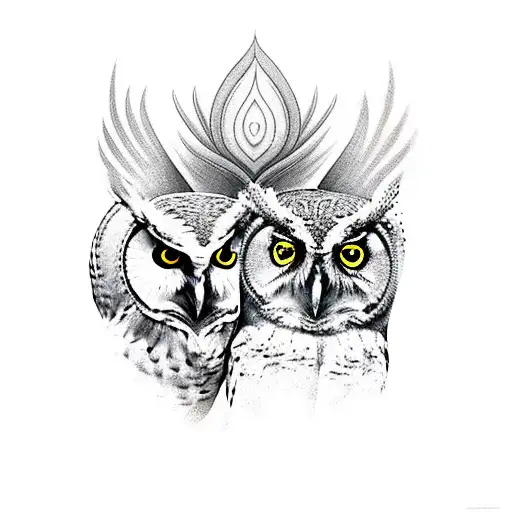 Owl Standing On Wolf